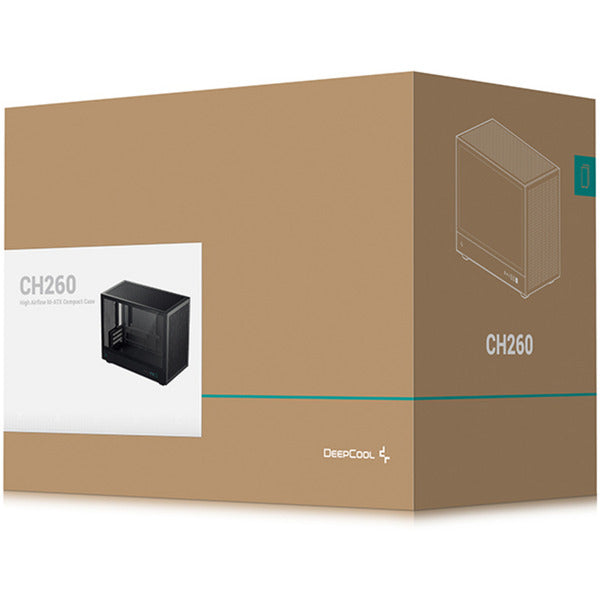 Afbeelding laden in galerijviewer, Deepcool ch260 mini tower behuizing (zwart | 2x usb-a | 1x usb-c | tempered glass)
