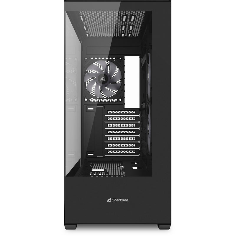 Afbeelding laden in galerijviewer, Sharkoon sk6 argb midi tower behuizing (zwart | 2x usb-a | rgb | tempered glass)
