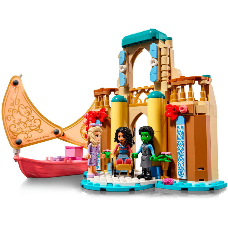 Afbeelding laden in galerijviewer, Lego wicked glinda, elphaba en nessarose op shiz university speelgoed boot en poppenhuis set 75681
