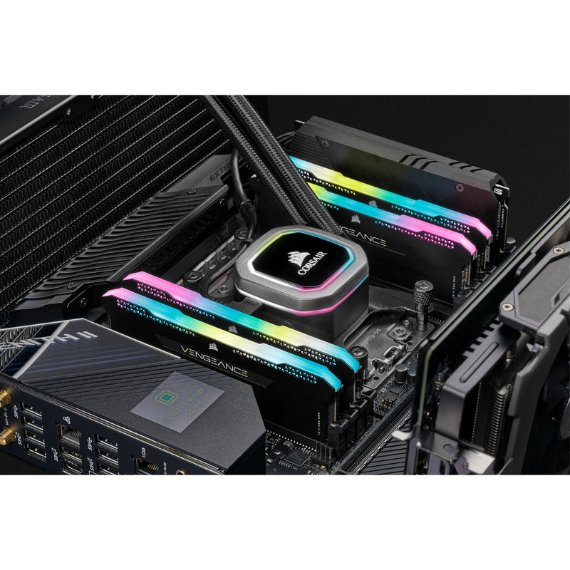 Afbeelding laden in galerijviewer, Corsair vengeance rgb pro sl 16 gb ddr4-3200 (2x 8 gb) werkgeheugen (zwart, cmh16gx4m2e3200c16, xmp 2.0)
