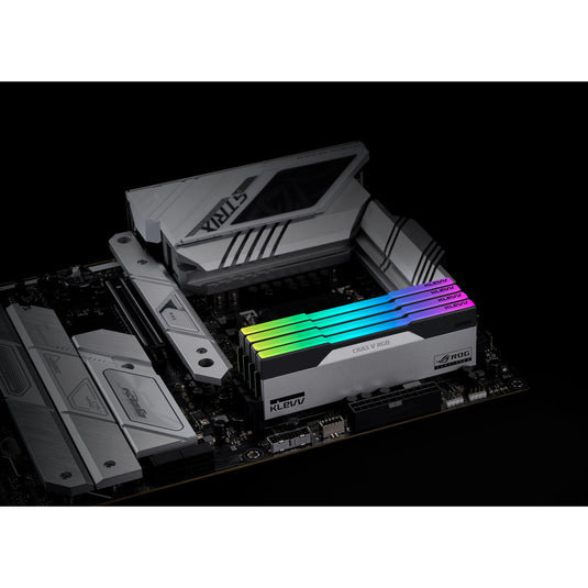 Klevv 32 gb ddr5-6200 (2x 16 gb) kit werkgeheugen (wit zwart, kd5agua80-62b320p, cras v rgb rog, xmp 3.0, expo)