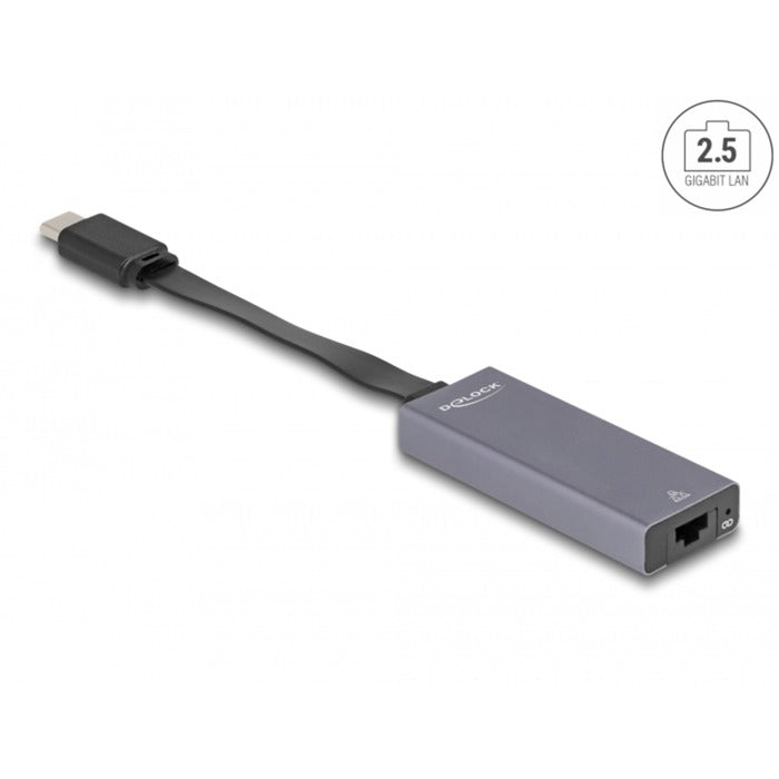 Afbeelding laden in galerijviewer, Delock usb-c > 2.5 gigabit lan slim netwerkadapter (grijs)
