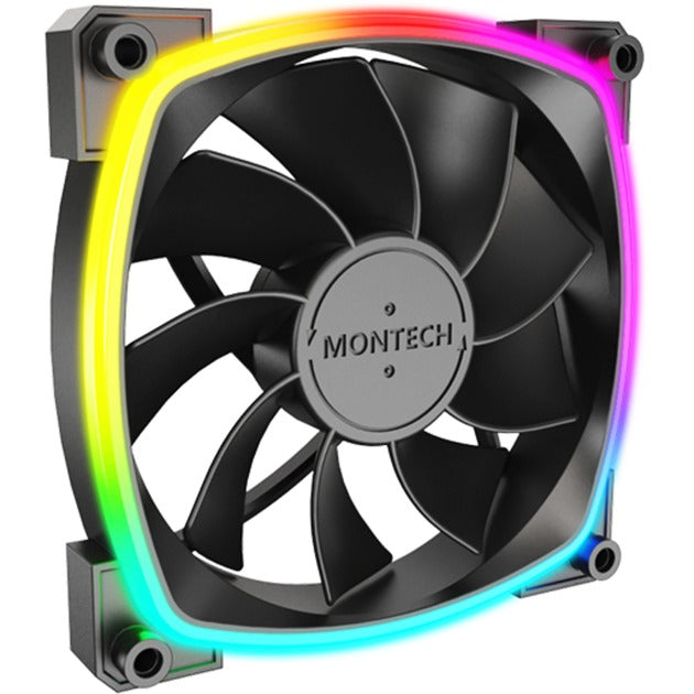 Afbeelding laden in galerijviewer, Montech rx120 pwm rgb case fan (zwart, 120 x 25 x 120 mm, 3-pin argb)
