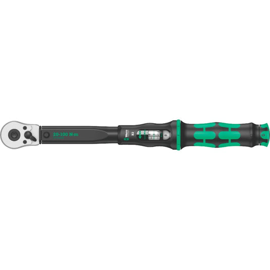 Wera click-torque b 2 draaimomentsleutel met omschakelratel, 20-100 nm (zwart groen)