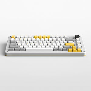 Ty iqunix zx75 gravi wave wireless mechanical keyboard (grijs, us lay-out (qwer), gateron red, 75%, rgb leds, hot-swappable, double-shot pbt, 2.4ghz | bluetooth 5.1 | usb-c)