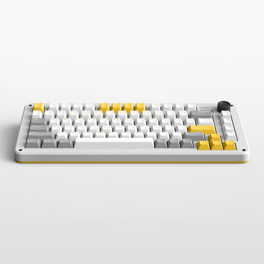 Ty iqunix zx75 gravi wave wireless mechanical keyboard (grijs, us lay-out (qwer), gateron red, 75%, rgb leds, hot-swappable, double-shot pbt, 2.4ghz | bluetooth 5.1 | usb-c)