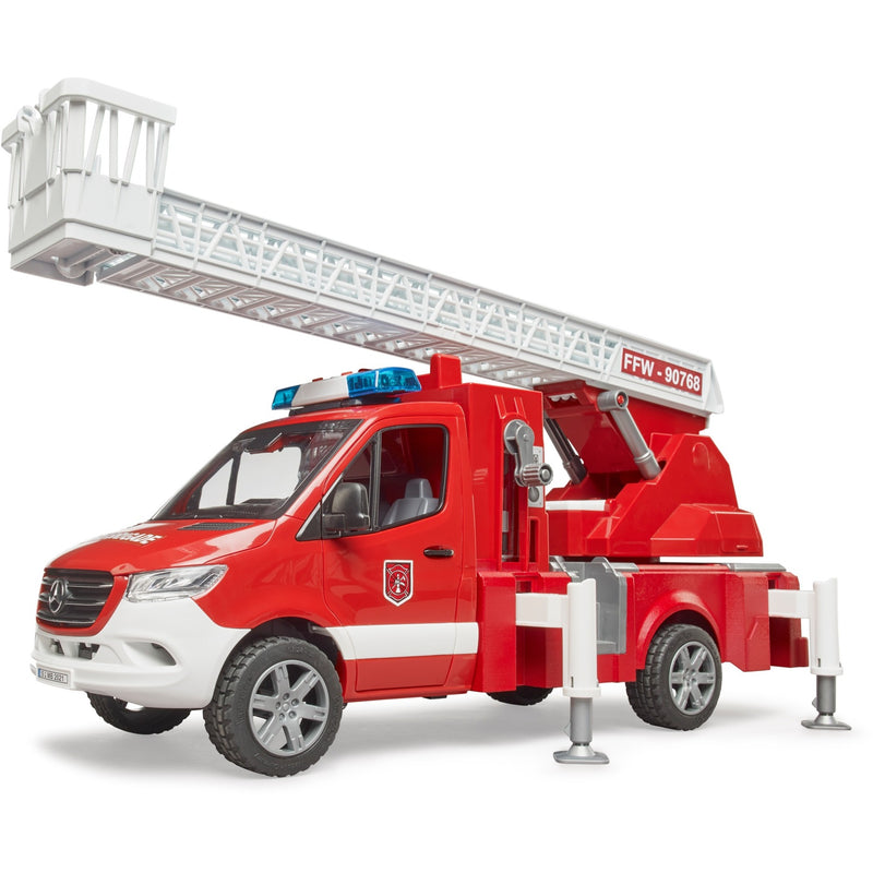 Afbeelding laden in galerijviewer, Bruder mb sprinter brandweerwagen met licht en geluid modelvoertuig (02673)
