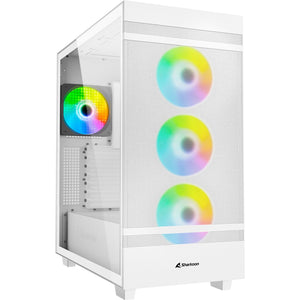 Sharkoon rebel c50 white rgb midi tower behuizing (wit | 2x usb-a | 1x usb-c | rgb | tempered glass)