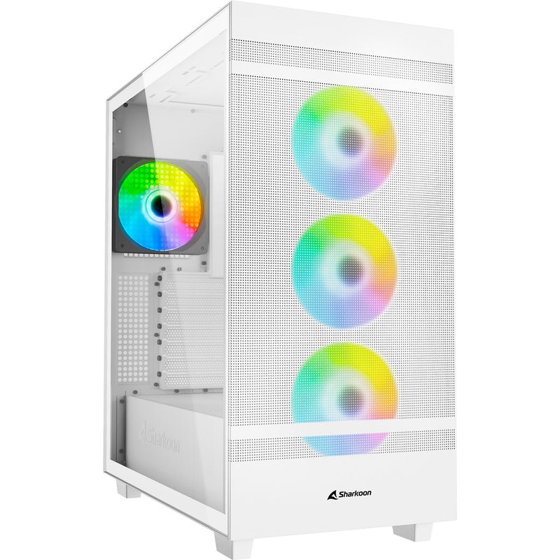 Afbeelding laden in galerijviewer, Sharkoon rebel c50 white rgb midi tower behuizing (wit | 2x usb-a | 1x usb-c | rgb | tempered glass)
