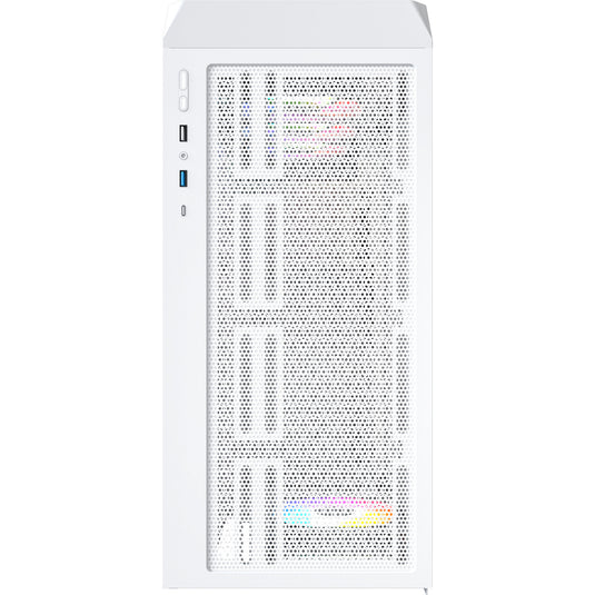 Montech x5 midi tower behuizing (wit | 2x usb-a | 1x usb-c | tempered glass)