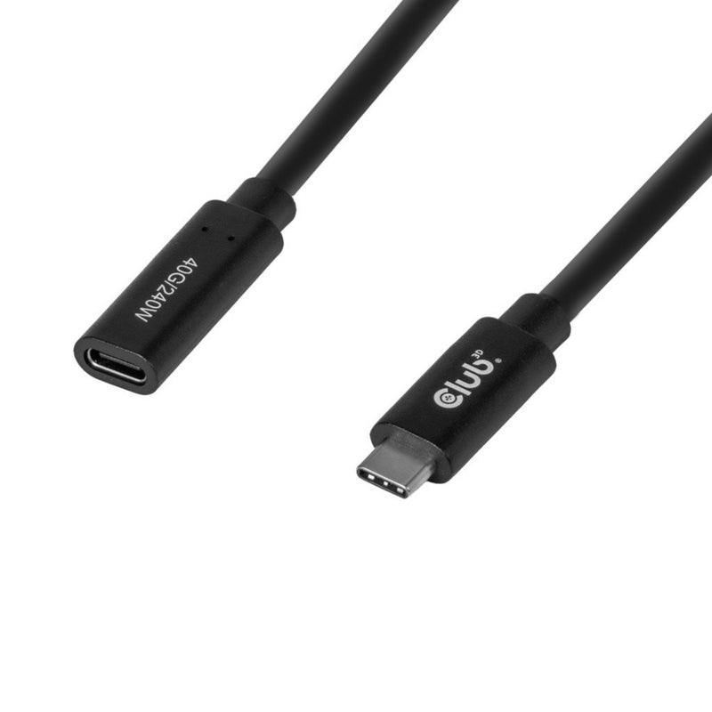 Afbeelding laden in galerijviewer, Club 3d usb-c 40 gbps verlengkabel (zwart, 1 meter, 8k 60hz, pd 240 watt)
