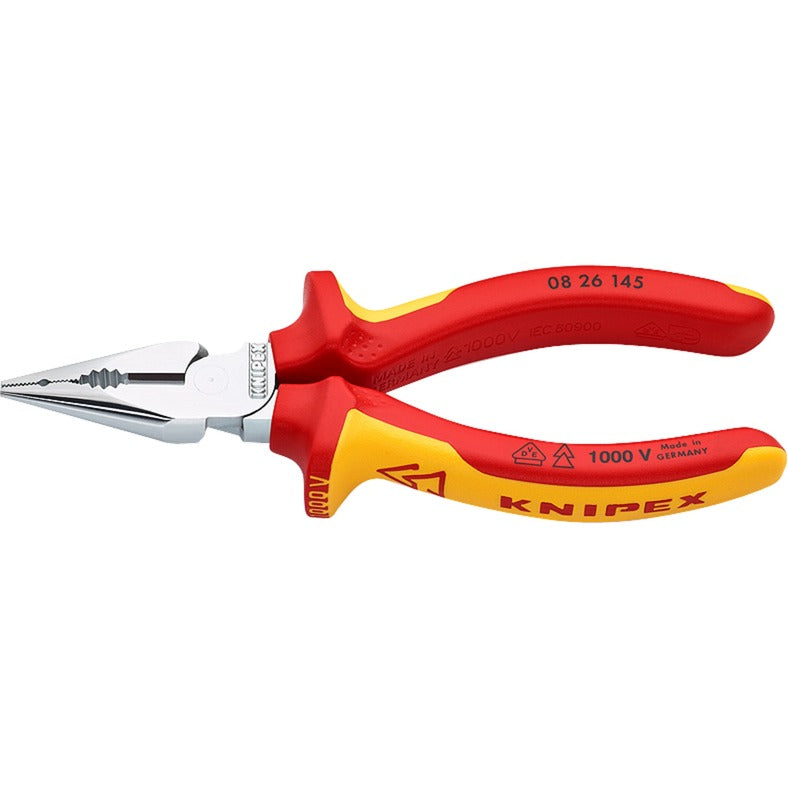 Afbeelding laden in galerijviewer, Knipex spitsbek combinatietang vde 0826145 (rood geel, geïsoleerd tot 1000 v)
