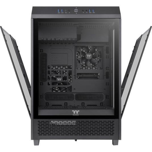 Thermaltake the tower 500 midi tower behuizing (zwart | 4x usb-a | 1x usb-c | tempered glass)