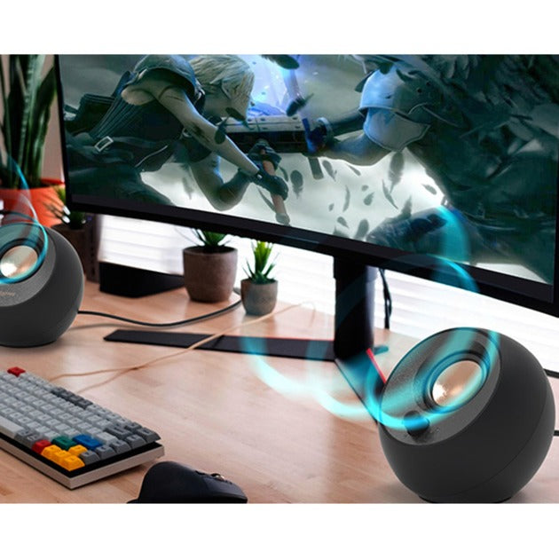Afbeelding laden in galerijviewer, Creative pebble pc-luidspreker (zwart, usb)
