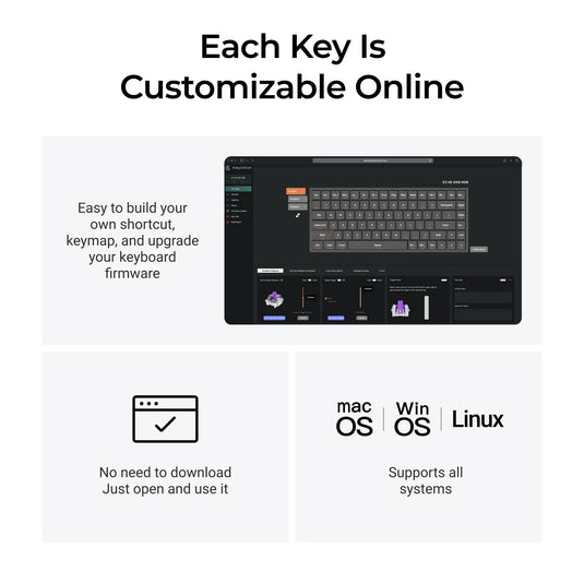 Keychron k2 he-f1c concrete edition rgb mechanisch toetsenbord (zwart, us lay-out (qwerty), gateron double-rail magnetic nebula, 75%, rgb leds, osa double-shot pbt, hot swap, 2.4ghz | bluetooth 5.2 | usb-c)
