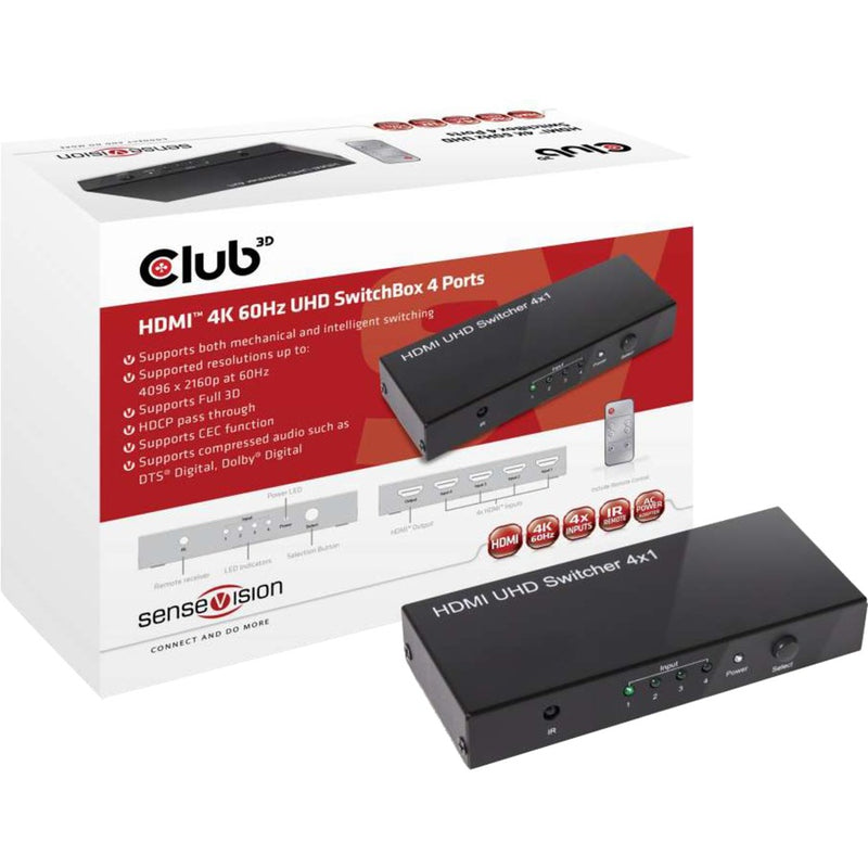 Afbeelding laden in galerijviewer, Club 3d hdmi switch 2.0 uhd (zwart)
