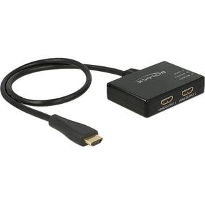 Delock 1x hdmi naar 2x hdmi splitter (zwart, 60 centimeter, 4k)