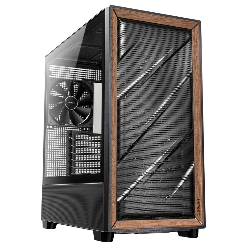 Afbeelding laden in galerijviewer, Antec flux midi tower behuizing (zwart | 2x usb-a | 1x usb-c | tempered glass)
