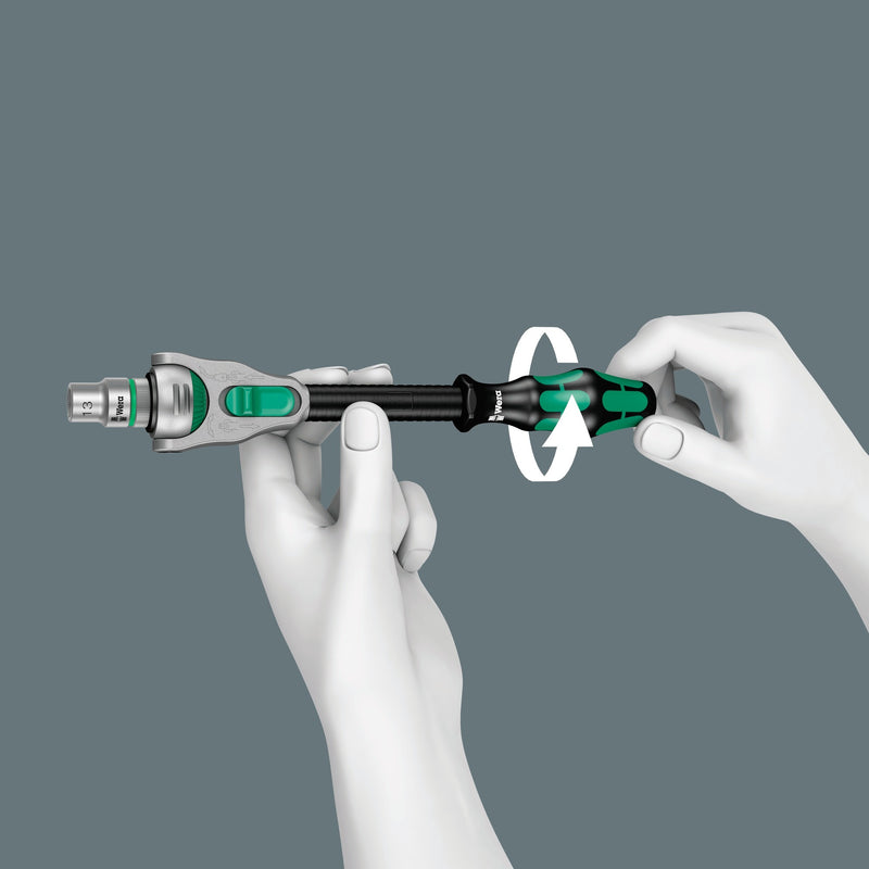 Afbeelding laden in galerijviewer, Wera 8100 sa 4 zyklop speed ratelset, 1 4 gereedschapsset (zwart groen, 41-delig, speedratel met draaibare kop)

