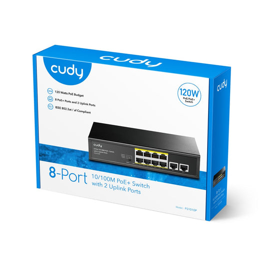 Cudy 8-port 10 100m poe+ switch (zwart)