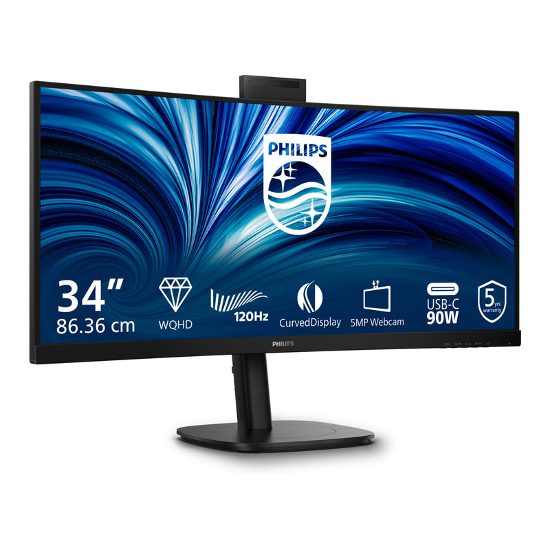 Afbeelding laden in galerijviewer, Philips 34b2u3600ch 34 curved ultrawide monitor (zwart, 2x hdmi, displayport, 3x usb-a, usb-b, usb-c, rj-45)
