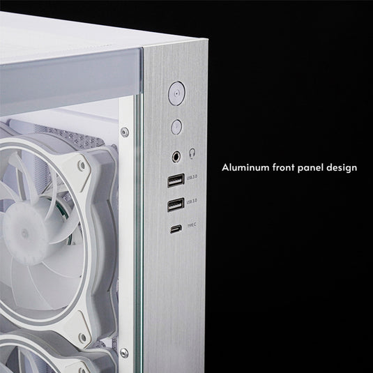 Chieftec visio midi tower behuizing (wit | 2x usb-a | 1x usb-c | rgb | tempered glass)
