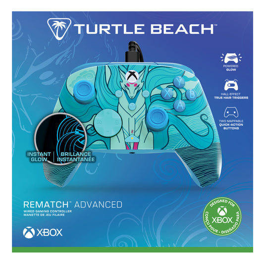 Turtle beach rematch geavanceerde bedrade controller (blue kitsune, xbox serie x|s, xbox one, pc)