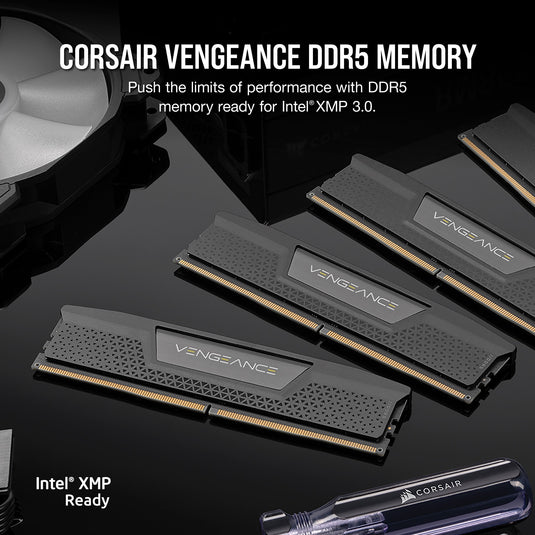Corsair vengeance 16 gb ddr5-5200 (2x 8 gb) werkgeheugen (zwart, cmk16gx5m2b5200c40, xmp 3.0)