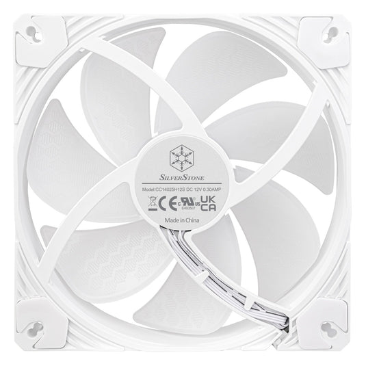 Silverstone shark force 140 argb case fan (wit, 140 x 140 x 25 mm, pwm, 4-1 pin argb (5v led))