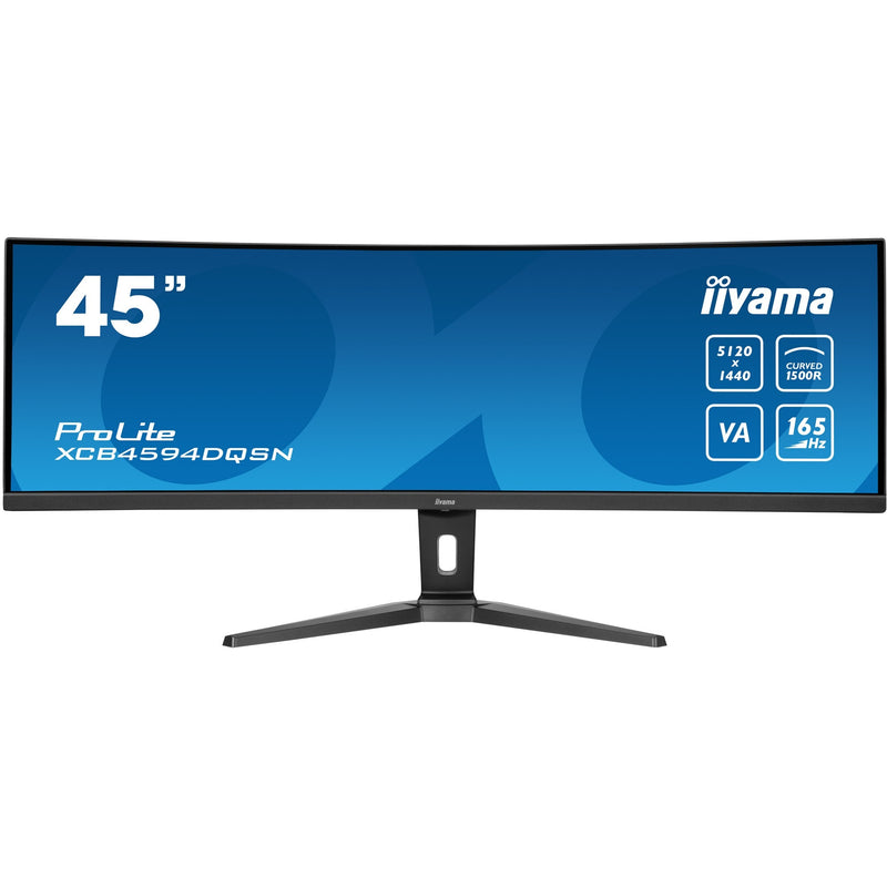Afbeelding laden in galerijviewer, Iiyama prolite xcb4594dqsn-b1 44.5 curved ultrawide monitor (zwart, 2x hdmi, displayport, 3x usb-a, usb-b, usb-c, rj-45, 165 hz)
