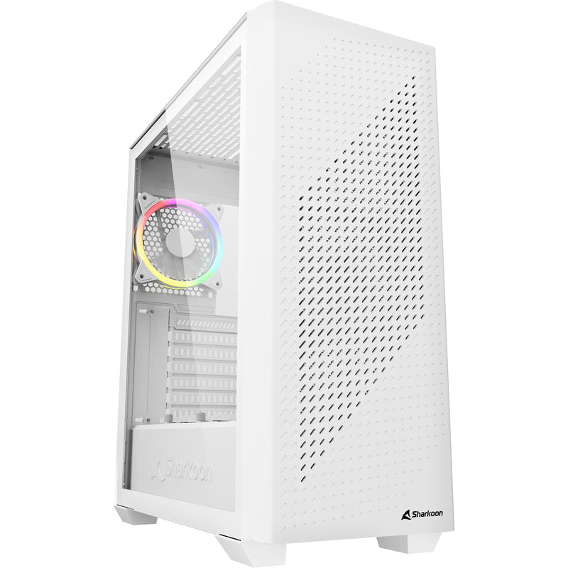 Afbeelding laden in galerijviewer, Sharkoon vs9 rgb white midi tower behuizing (wit | 2x usb-a | 1x usb-c | rgb | tempered glass)
