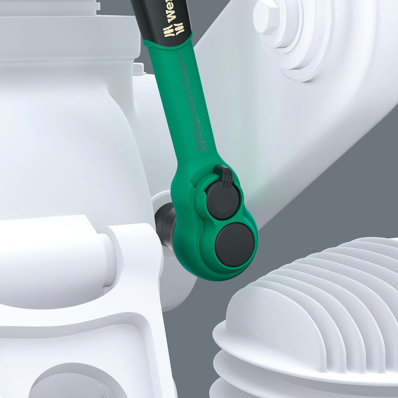 Afbeelding laden in galerijviewer, Wera 8010 b zyklop comfort ratel (zwart groen, met omschakelpal en 3 8 aandrijving)
