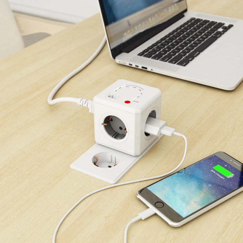 Afbeelding laden in galerijviewer, Allocacoc powercube extended | wifi | stekkerdoos stekkerdoos (wit grijs, belgië | frankrijk)
