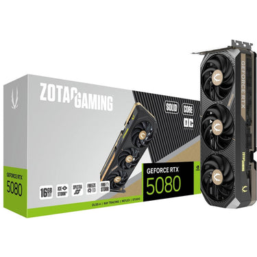 Zotac geforce rtx 5080 solid core oc grafische kaart (dlss 4, 3x displayport, 1x hdmi 2.1)