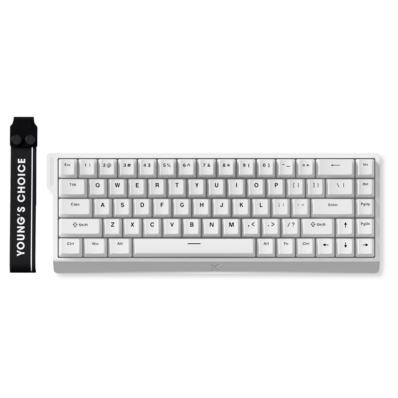 Afbeelding laden in galerijviewer, Mchose ace 68 hall effect magnetic switch gaming keyboard (wit, us lay-out (qwerty), ice rhino magnetic, 65%, rgb, hot swap, usb-c, hall effect sensor)
