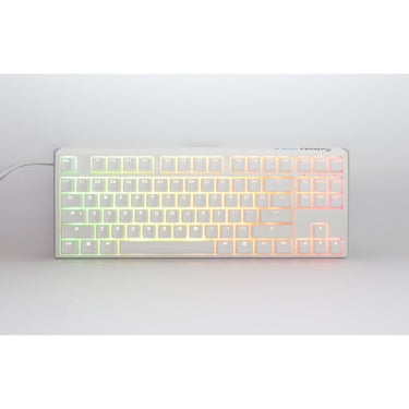 Ducky one 3 classic pure white tkl rgb mechanisch toetsenbord (wit, us lay-out (qwerty), cherry mx silent red, 80% (tkl), rgb leds, double-shot pbt, hot-swappable, quack mechanics)