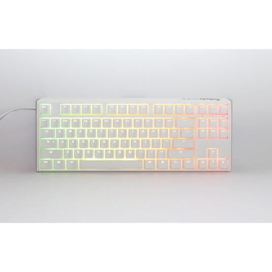 Ducky one 3 classic pure white tkl rgb mechanisch toetsenbord (wit, us lay-out (qwerty), cherry mx silent red, 80% (tkl), rgb leds, double-shot pbt, hot-swappable, quack mechanics)