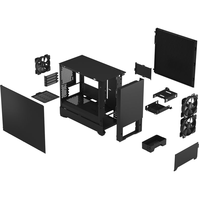 Afbeelding laden in galerijviewer, Fractal design pop mini silent black solid midi tower behuizing (zwart | 2x usb-a)
