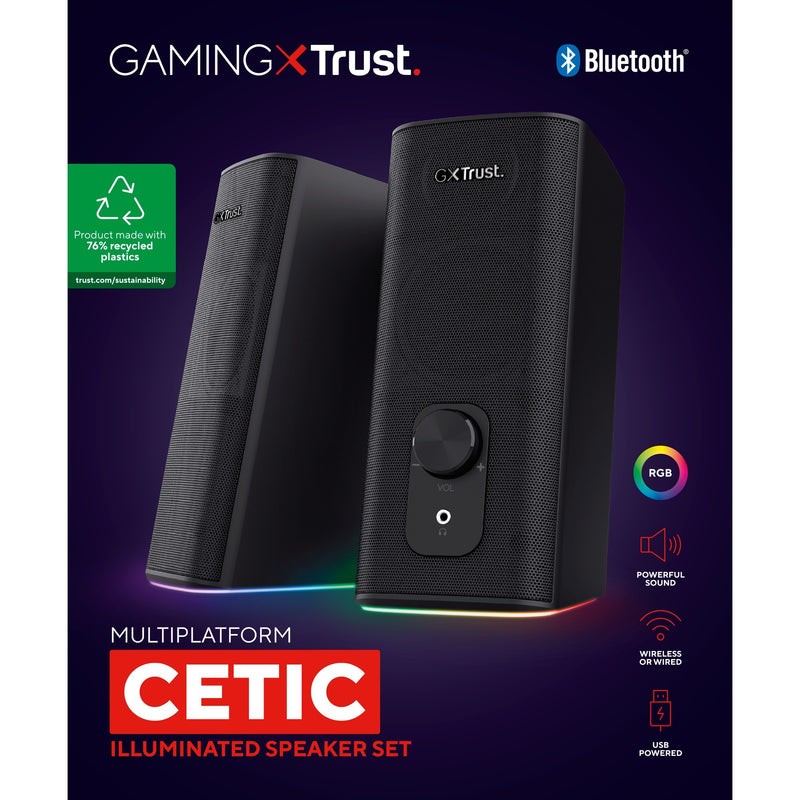 Afbeelding laden in galerijviewer, Trust gxt 612 cetic pc-luidspreker (zwart, bluetooth, rgb)
