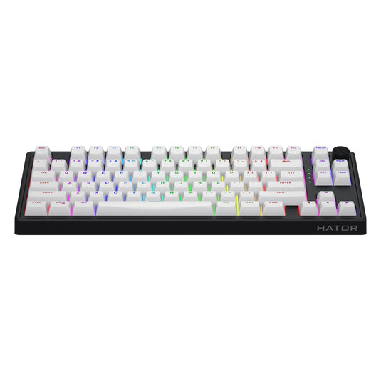 Hator skyfall wireless rgb mechanisch gaming toetsenbord (zwart, us lay-out (qwerty), hator aurum lemon, 80% (tkl), rgb, double shot abs, hot-swap, 2.4ghz | bluetooth | usb-c)