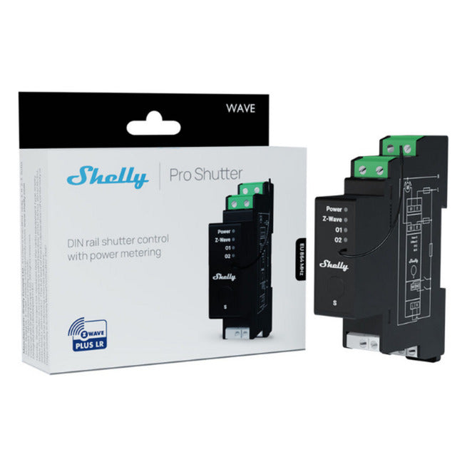 Afbeelding laden in galerijviewer, Shelly wave pro shutter lr (eu) relais (zwart, z-wave)
