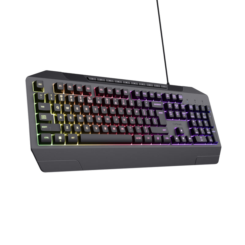 Afbeelding laden in galerijviewer, Trust gxt 836 evocx rgb gaming toetsenbord (zwart, us lay-out (qwerty), membraan, 100%, rgb)
