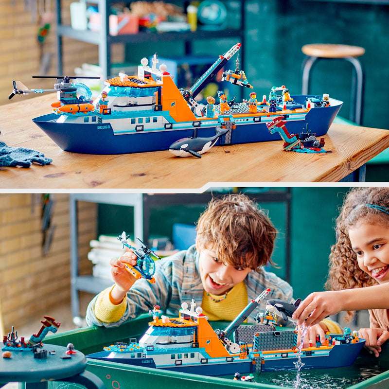Afbeelding laden in galerijviewer, Lego city - poolonderzoeksschip constructiespeelgoed (60368)
