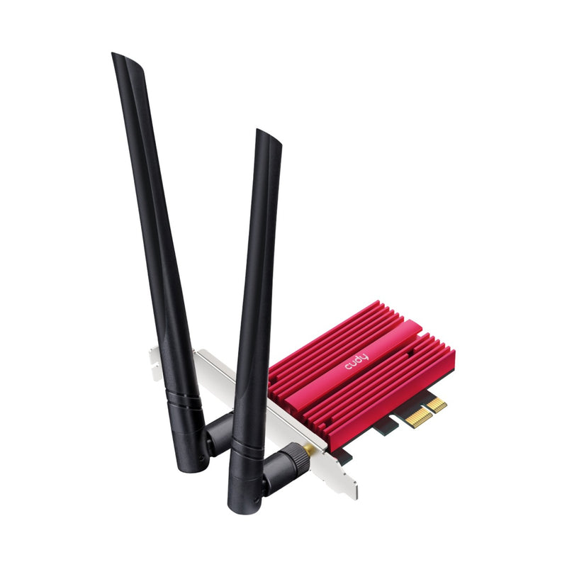Afbeelding laden in galerijviewer, Cudy ax5400 wi-fi 6e bluetooth 5.3 pci-e wlan adapter (rood)
