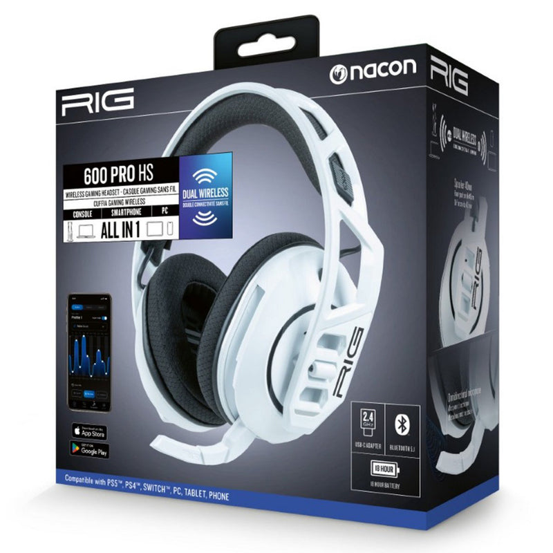 Afbeelding laden in galerijviewer, Nacon rig 600 pro hs over-ear gaming headset (wit, playstation 5, playstation 4, windows, nintendo switch, android, ios)
