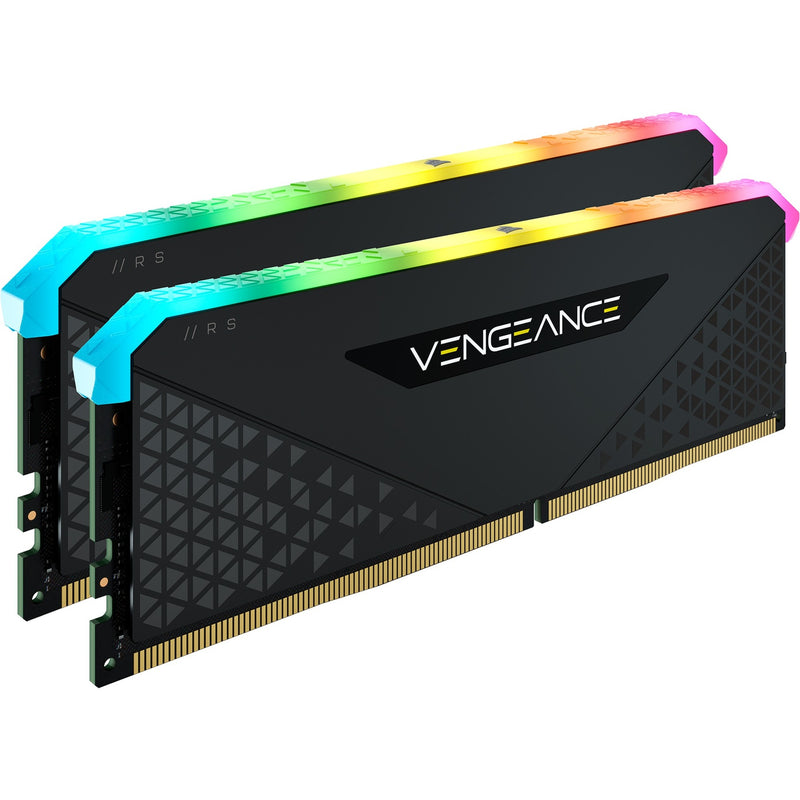 Afbeelding laden in galerijviewer, Corsair vengeance rgb rs 32 gb ddr4-3200 (2x 16 gb) werkgeheugen (zwart, cmg32gx4m2e3200c16, xmp 2.0)
