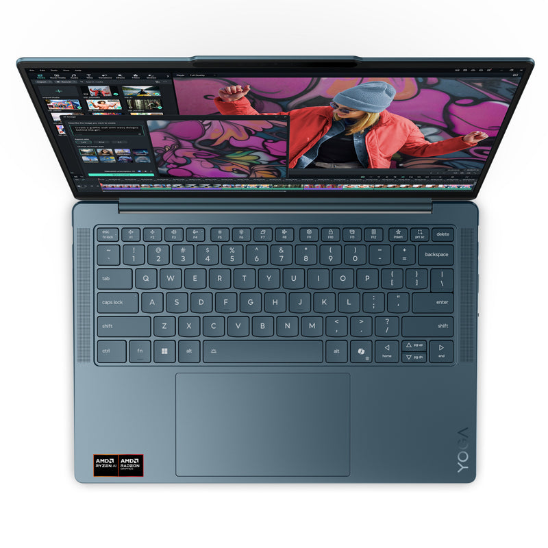 Afbeelding laden in galerijviewer, Lenovo yoga slim 7 14akp10 (83jy0083mh) 14 copilot+ laptop (blauwgroen | ryzen ai 7 350 | radeon 860m | 16 gb | 512 gb ssd)
