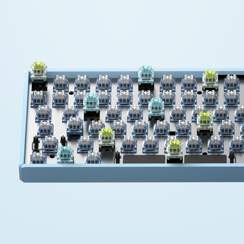 Afbeelding laden in galerijviewer, Iqunix f97 wintertide wireless mechanical keyboard (lichtblauw, us lay-out (qwerty), cherry mx brown, 96%, rgb leds, hot-swappable, pbt, 2.4ghz | bluetooth 5.1 | usb-c)
