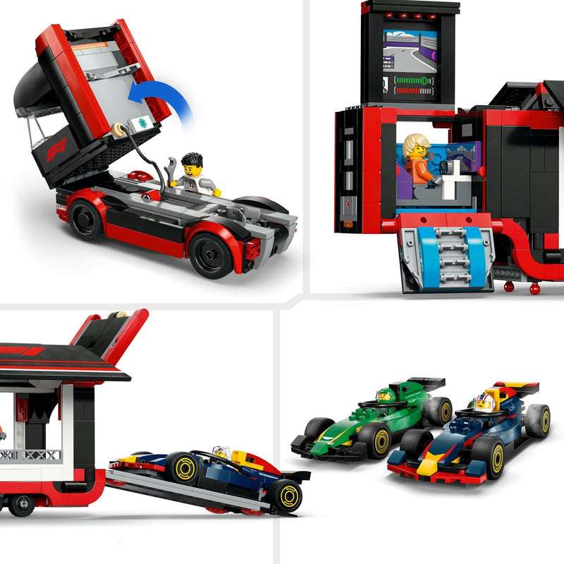Afbeelding laden in galerijviewer, Lego city f1 truck met rb20 en amr24 f1® auto's speelset - 60445
