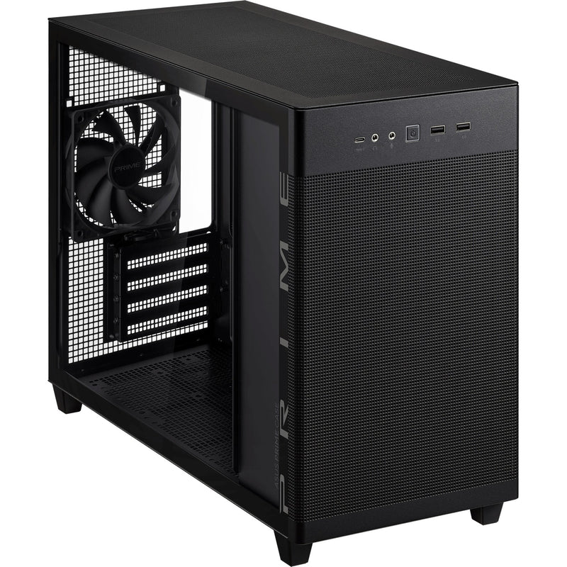 Afbeelding laden in galerijviewer, Asus prime ap201 mini tower behuizing (zwart | 2x usb-a | 1x usb-c | tempered glass)
